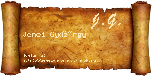 Jenei György névjegykártya