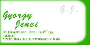 gyorgy jenei business card